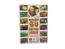 İlk Kelimeler Resimlerle 50 Meyve  ve Sebze Eğitici Kartlar
